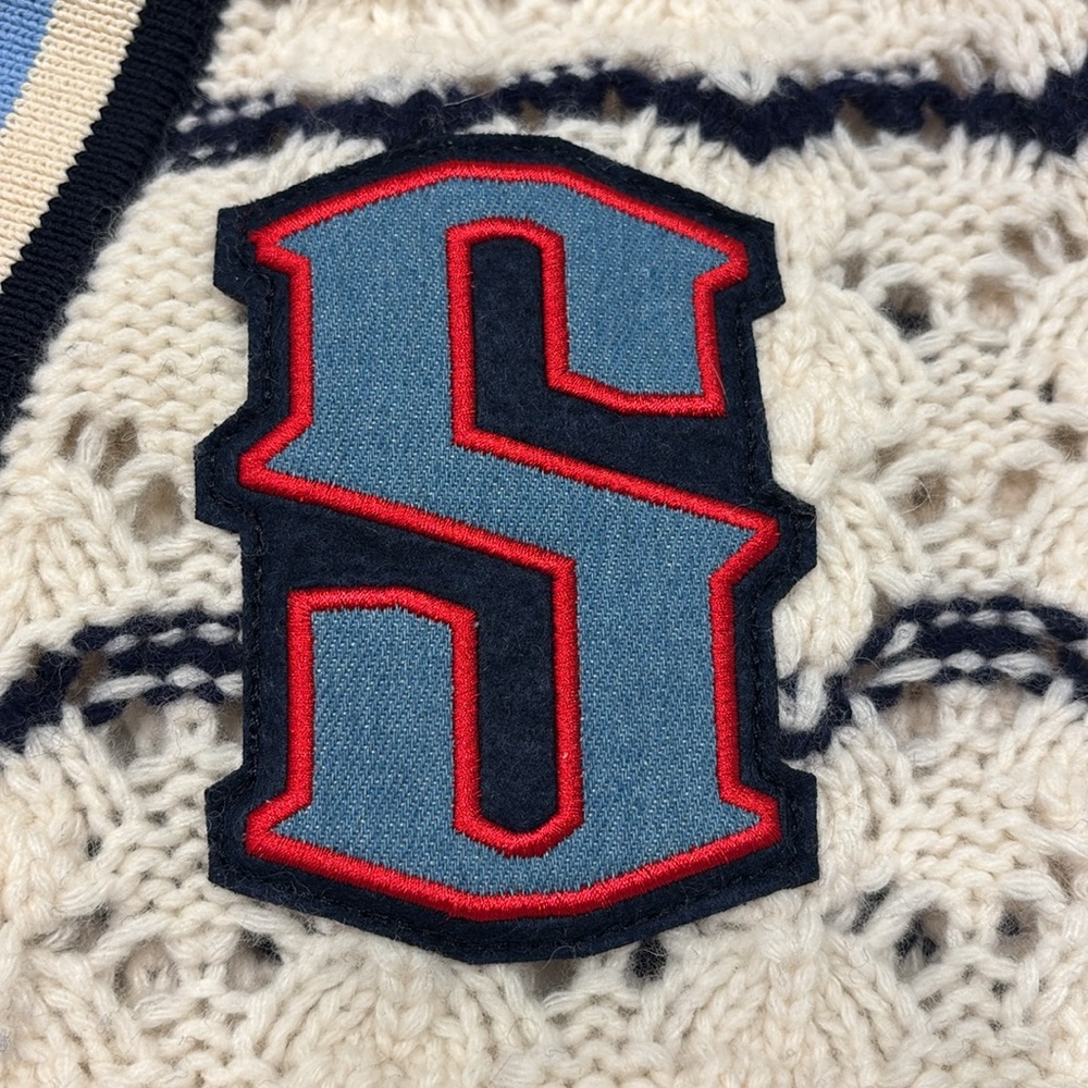 Sandro Ludvik Crocheted Logo Patch Women’s Cardigan Sweater size Large - Picture 15 of 15